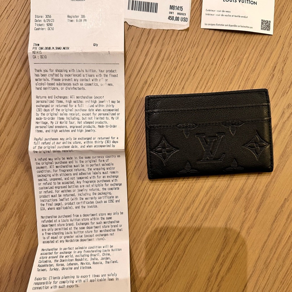Louis Vuitton Black Monogram Embossed Card Case - Picture 3 of 12